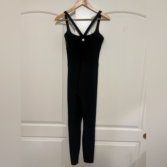 Vuori color block corset jumpsuit black knit - Picture 2 of 10